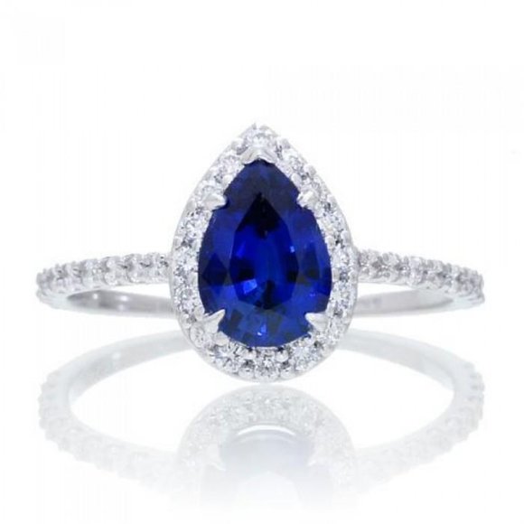 Jewelry - SRI LANKA BLUE SAPPHIRE diamond 3 Carats pear cut Jewelry - SRI LANKA BLUE SAPPHIRE diamond 3 Carats pear cut